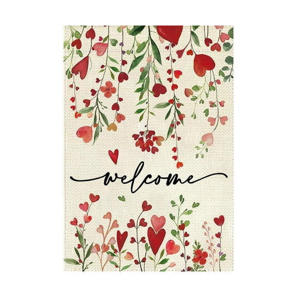 Binwennn Home Sweet Home Banner for Party Valentine's Day Garden Flag Rose Design Double Printing Festival Flag