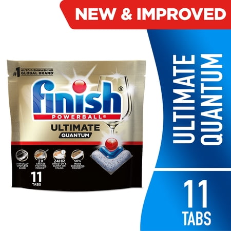 Finish Ultimate Quantum Dishwasher Pods, Dishwasher Detergent Dish Soap, 50% More Cleaning Power, 11 Count