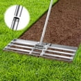 thumbnail image 2 of Lawn Leveling Rake, 30" x 10" Ground Plate with 6FT Adjustable Extra Long Handle Stainless Steel for Yard Garden, Heavy Duty Effort-Saving Leveling Soil Sand Spreading Dirt Top Dressing, 2 of 7