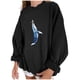 thumbnail image 5 of Sudadera extragrande de lana de manga larga con cuello redondo y estampado de océano salvaje para mujer Fridja fhghd336, 5 of 9