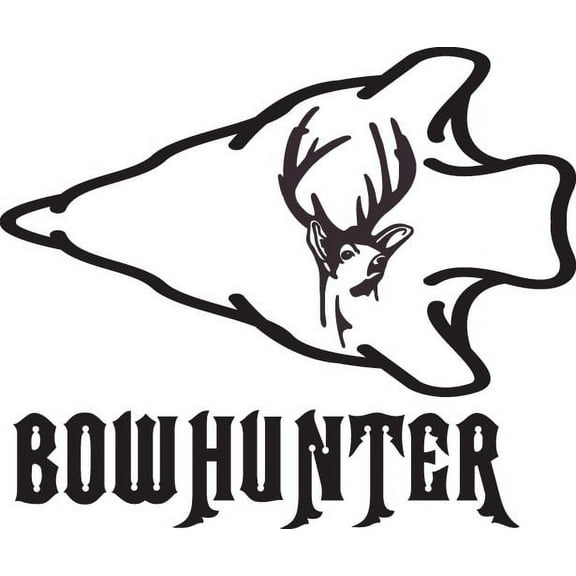 Wall Decal Bow Hunter Deer Predator Doe Hunting Bow Arrow Bulls Eye Wilderness Camouflage Holiday Gift Ideas Sticker - Size: 10 Inches X 20 Inches