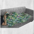 thumbnail image 6 of Watercolor Soft Flannel Fleece Blanket, Exotic Jungles of Hawaii Inspired Fresh Green Leaves Tropical Plants Art, Cozy Plush for Indoor and Outdoor Use, 50" x 70", Green Pink White, by Ambesonne, 6 of 6