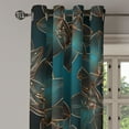 thumbnail image 3 of Ambesonne Floral Grommet Curtain, Geometric Art Retro Flowers, 50"x120", Petrol Blue and Cinnamon, 3 of 5