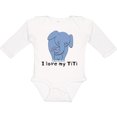thumbnail image 3 of Inktastic I Love My TiTi Elephant Blue Boys Long Sleeve Baby Bodysuit, 3 of 5
