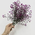 thumbnail image 4 of Artificial Greenery, Plastic Plants Fake Bell Grass Flowers Lifelike Patio Yard Corridor Indoor Outdoor Home Garden Balcony Party Pot Planter Filler Table Arrangement Decoration Purple 4 pcs, 4 of 5
