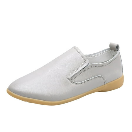 

TOYFUNNY Womens Flat Round Toe Solid Color Casual Shoes