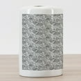 thumbnail image 3 of Steampunk Ceramic Toothbrush Holder, Abstract Design of the Grey Toned Gears Working in Harmony Conceptual Image, Decorative Versatile Countertop for Bathroom, 4.5" X 2.7", Grey and White, 3 of 4