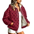 thumbnail image 6 of Raeneomay Women's Polka Dot Hoodie - Zip Up Long Sleeve Pocket Jacket S-XXXL, 6 of 6