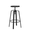 thumbnail image 3 of Metal Bar Stools Set of 2, Modern Backless Swivel Counter Height Barstools with Adjustable Height, Lock Mechanism, Round Footrest and Stable Base for Kitchen Island, Dining, Bar or Pub (Black), 3 of 9