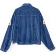 thumbnail image 2 of Womens Corduroy And Rugby Sequined Cropped Jacket Vintage Gameday Sequin Patched Jacket Coat, 2 of 12