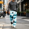 thumbnail image 5 of GrmtClth Mens Loose Fit Camo Cargo Sweatpants All Over Camouflage Print Elastic Pull On Waist Multi Pocket Street Walking Trousers Blue XL, 5 of 7