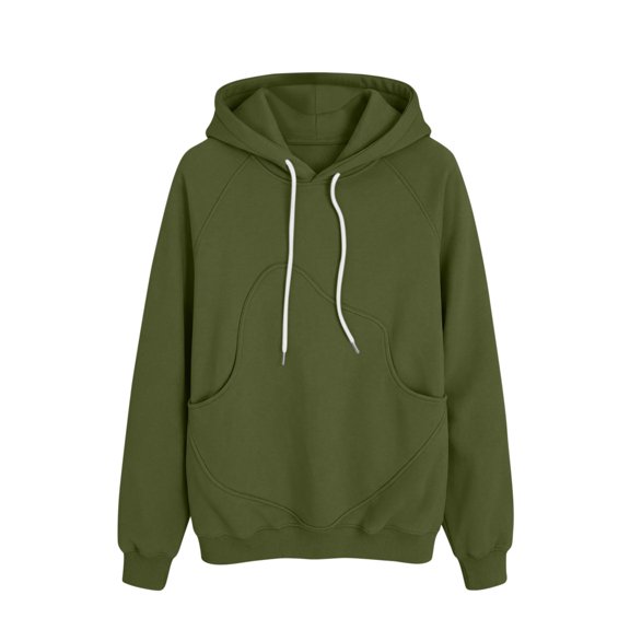 Binmer Women's Drawstring Hooded Sweatshirt, Casual Loose Long Sleeve Pullover Hoodie with Pocket ,L