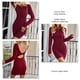 thumbnail image 4 of Vestido Ajustado De Punto, Exquisito Vestido Ajustado De Manga Larga De Elasticidad Media Recorte De Tela Picada Espalda Abierta Para Fiesta Para La Vida Diaria Para Citas ANGGREK No, 4 of 6