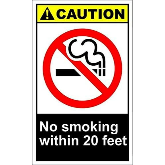 UEJUNBO No Smoking Within 20 Feet Caution Sign Business Sign 12X8 Inches Metal Tin Sign