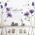 thumbnail image 2 of Wall Decals with Lilies in Purple (160x85 cm) | Blooming Lilies, Butterflies, Branches, Trees, 2 of 5