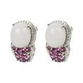 thumbnail image 2 of 925 Sterling Silver Pink Chalcedony, Rhodolite Garnet Earring, 2 of 2