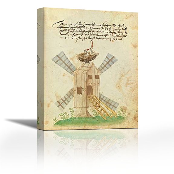 Civic festival of the Nuremberg Schembartlauf - Windmill - Contemporary Fine Art Giclee on Canvas Gallery Wrap - wall d?cor - Art painting - 20 x 27 Inch - Ready to Hang