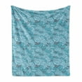 thumbnail image 1 of Cloud Soft Flannel Fleece Throw Blanket, Hand Drawn Sky View Interlacing Repetitive Cloud Pattern, Cozy Plush for Indoor and Outdoor Use, 50" x 60", Cadet Blue Pale Blue, by Ambesonne, 1 of 6
