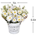 thumbnail image 2 of Maceta de margaritas artificiales, flores artificiales en maceta de Metal, ramo de margaritas artificiales con jarrón para decoración de centros de mesa de escenario de boda Ofspeizc WRJM-444-2, 2 of 7