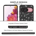 thumbnail image 6 of Compatible with Google Pixel 9 Case Glitter Shockproof, Google Pixel 9 Phone Case Bling Sparkly TPU and PC Silicone Shiny Girl Women Thin Protective Cover (Black), 6 of 14
