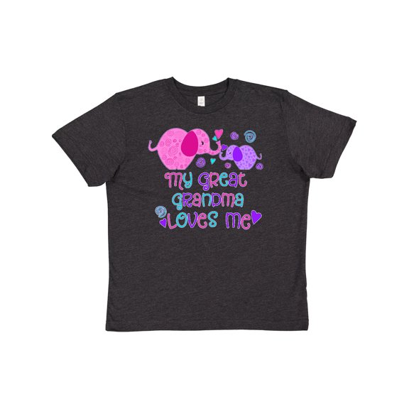 Inktastic My Great Grandma Loves Me- cute elephants Youth T-Shirt