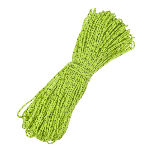 Uxcell 2 MM 197FT Reflective Guyline Camping Paracord [1PCS] - 3 Strand Cord for Camping Tents and Tarps [Fluorescent Green]
