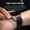 thumbnail image 2 of Silicone Watch Band Compatible with Apple Watch 42(Series 1/2/3)/44/45/46/49mm, Stainless Steel Black Color Metal Folding Clasp, for iWatch Series 10 9 8 7 6 5 4 3 2 1 SE Ultra, Black, 2 of 12
