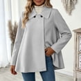 thumbnail image 3 of TGSLY Women's Wool Blend Swing Coat Soft Casual Collared Long Sleeve Jacket Loose Casual Solid Color Fall Winter Outerwear L, 3 of 10