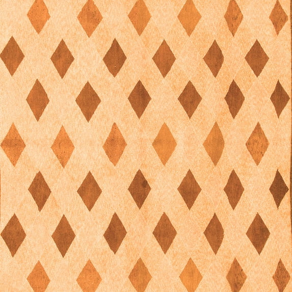 Ahgly Company Indoor Square Solid Orange Modern Area Rugs, 5' Square