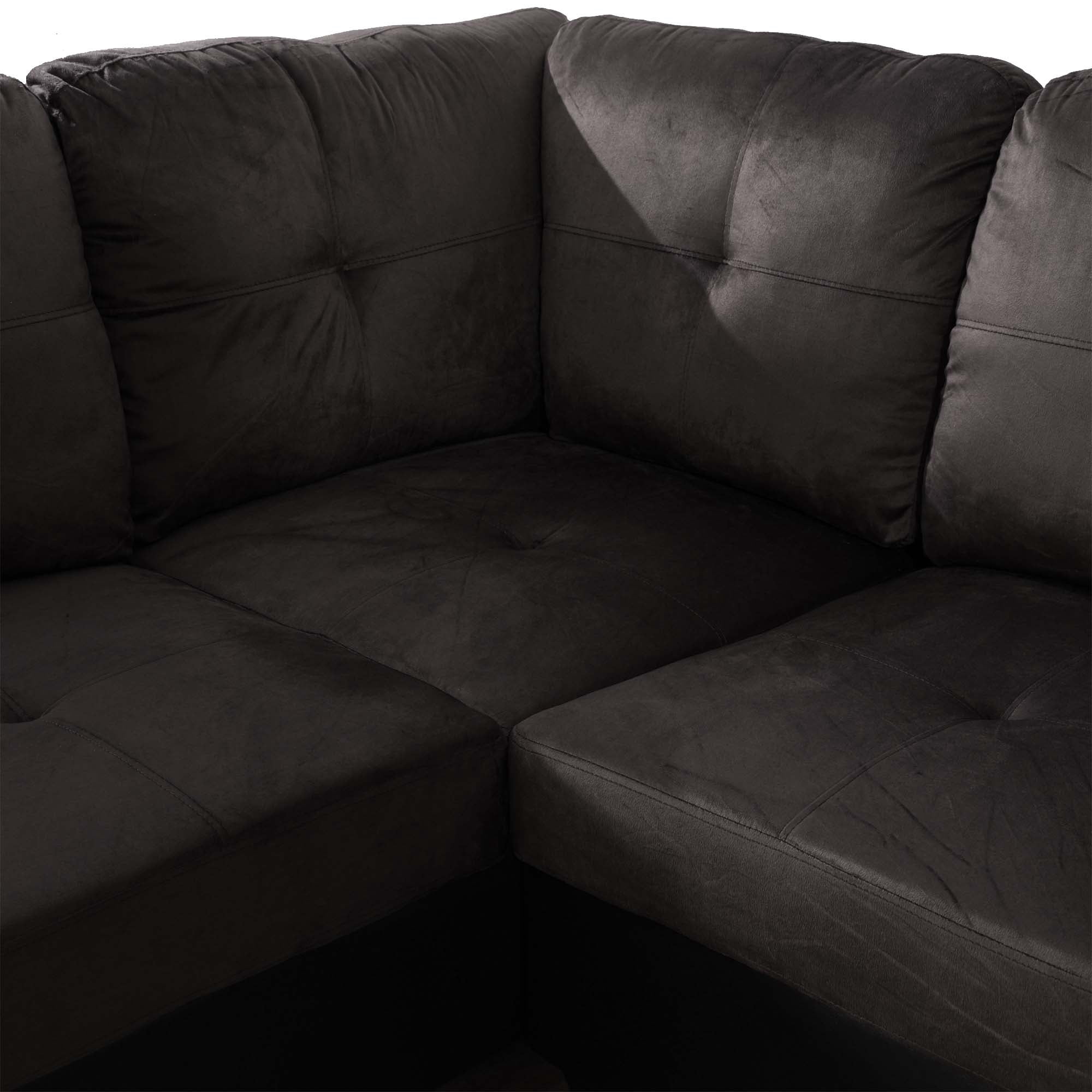 Aukfa Sectional Sofa, 3 Piece Living Room Couch with Storage Ottoman, Left Facing Chaise, Espresso