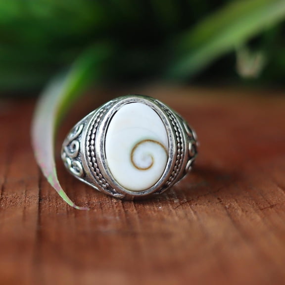 Shiva Shell Ring, 925 Sterling Silver Ring, Shiva Eye Ring, Oval Cut Gemstone, Designer Ring, Handmade Jewelry, Statement Ring, Gift For Her
