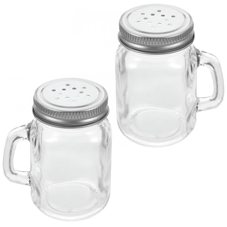 ACDANC 2Pcs Household Seasoning Containers Glass Mason Bottles Spice Jars Salt Pepper Shakers Kitchen Jars
