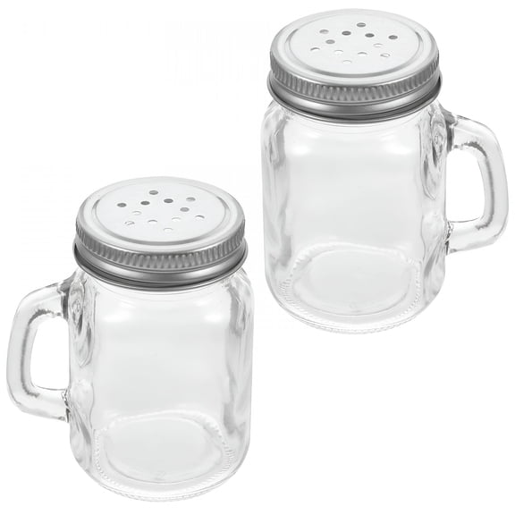 ACDANC 2Pcs Household Seasoning Containers Glass Mason Bottles Spice Jars Salt Pepper Shakers Kitchen Jars
