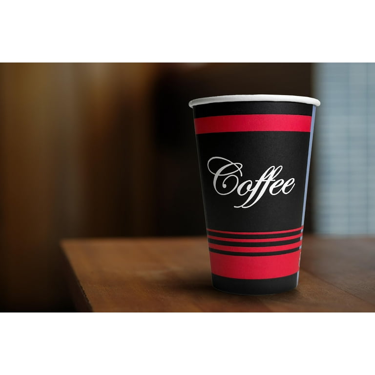 IBASICS 16 oz Paper Coffee Cups [Case of 100] Large Disposable Hot Cups |  Durable White Paper Cup for Beverages | Perfect for Home, Office, and