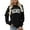 Black-1, variant on Christmas Sweatshirts For Women Trendy Graphic Sweatshirt Chenille Patch Letter Printed Crewneck Xmas Gifts Oversized Pullover Top