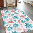 thumbnail image 2 of 2.7'x5' Area Rugs, Blue Red Coral Indoor Outdoor Area Rug for Living Room Bedroom, Coastal Nautical Summer Beach Washable Bathroom Rugs Kitchen Floor Carpet Mats Home Decor Aesthetic, 2 of 8
