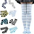 thumbnail image 5 of Striped Knee High Socks, Long Over the Knee Striped Stockings for Women Teen Girls Youth, 5 of 7