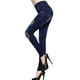 thumbnail image 2 of Leggings ajustados de mezclilla de imitación para mujer, con forma de corazón, elásticos y grandes, 2 of 6
