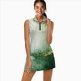 thumbnail image 2 of Luxury Sage Green Cream Gold Sports Dresses Women Tennis Dress with Separate Shorts One-Piece Slim Fit Golf Dress, 2 of 4