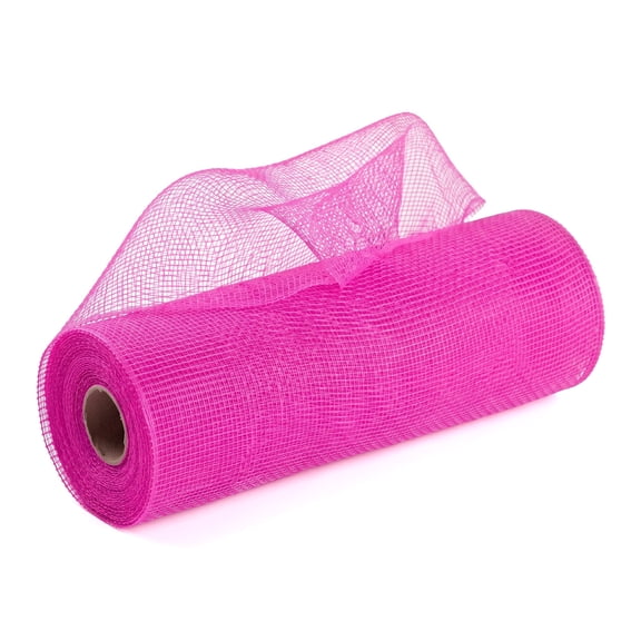 Deco Poly Mesh Ribbon - Hot Pink Non Metallic - 10 Inch x 30 Feet