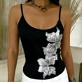 thumbnail image 2 of Tank Tops for Women Black Spaghetti Strap Silver Sequin Club Camisoles, 2 of 4