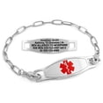 thumbnail image 1 of MedicEngraved Stainless Steel Custom Medical Alert Bracelet - 4mm Paperclip Link, 1 of 7