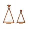 thumbnail image 3 of 2PCS Rope Style Wooden Christmas Trees, Modern Triangle Farmhouse  Tabletop Decor for Home, Kitchen, Mantle & Shelf, without Light, 3 of 4
