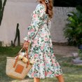 thumbnail image 4 of Vestido de cintura alta para mujer Vestido fluido de una línea Vestido de verano informal para mujer con cuello cuadrado FLhrweasw Nuevo, 4 of 9