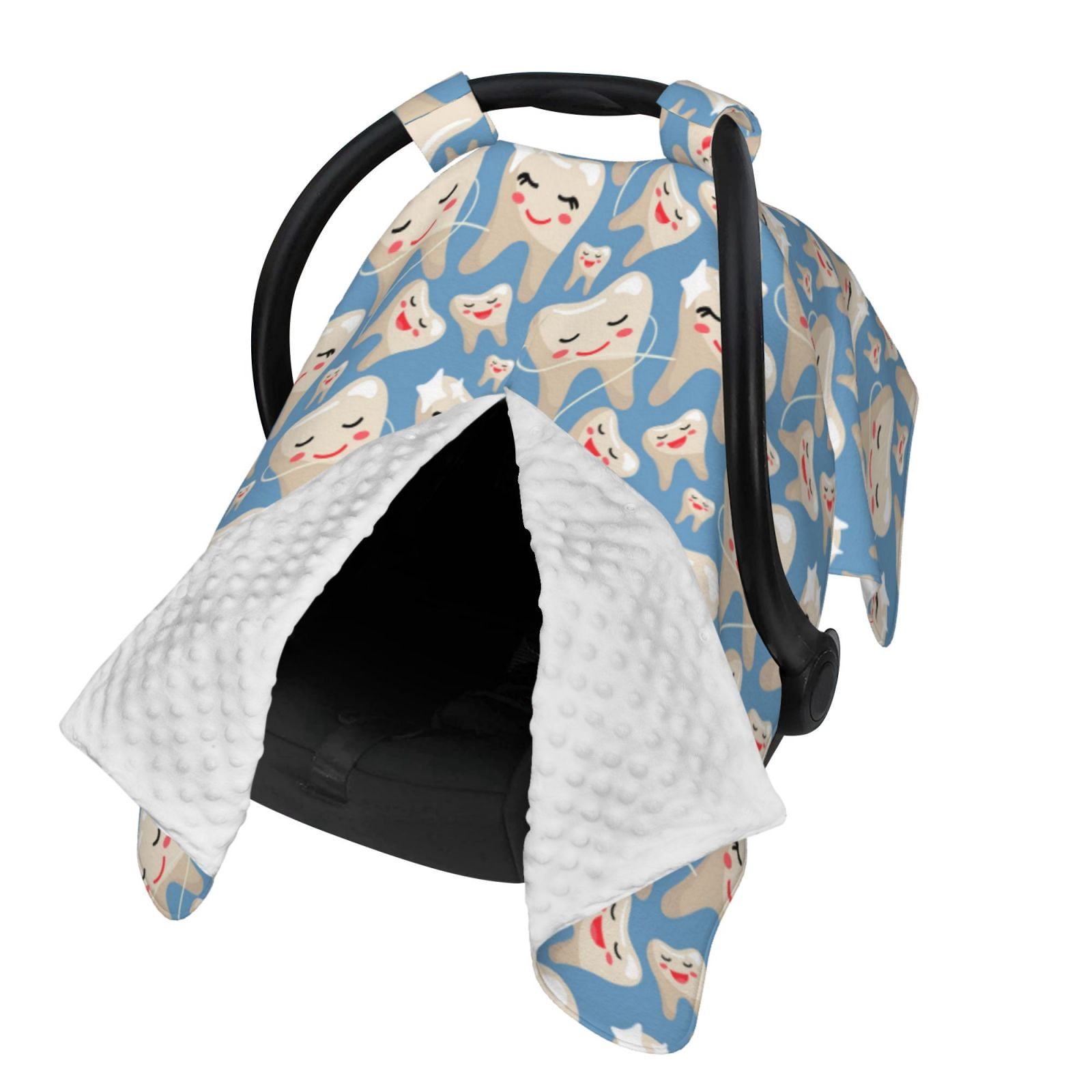 Naloa Funny Cute Healthy Teeth Baby Car Seat Cover, Breathable Baby Carrier Cover, Multiuse Baby Carrier Cover & Nursing Breastfeeding Cover