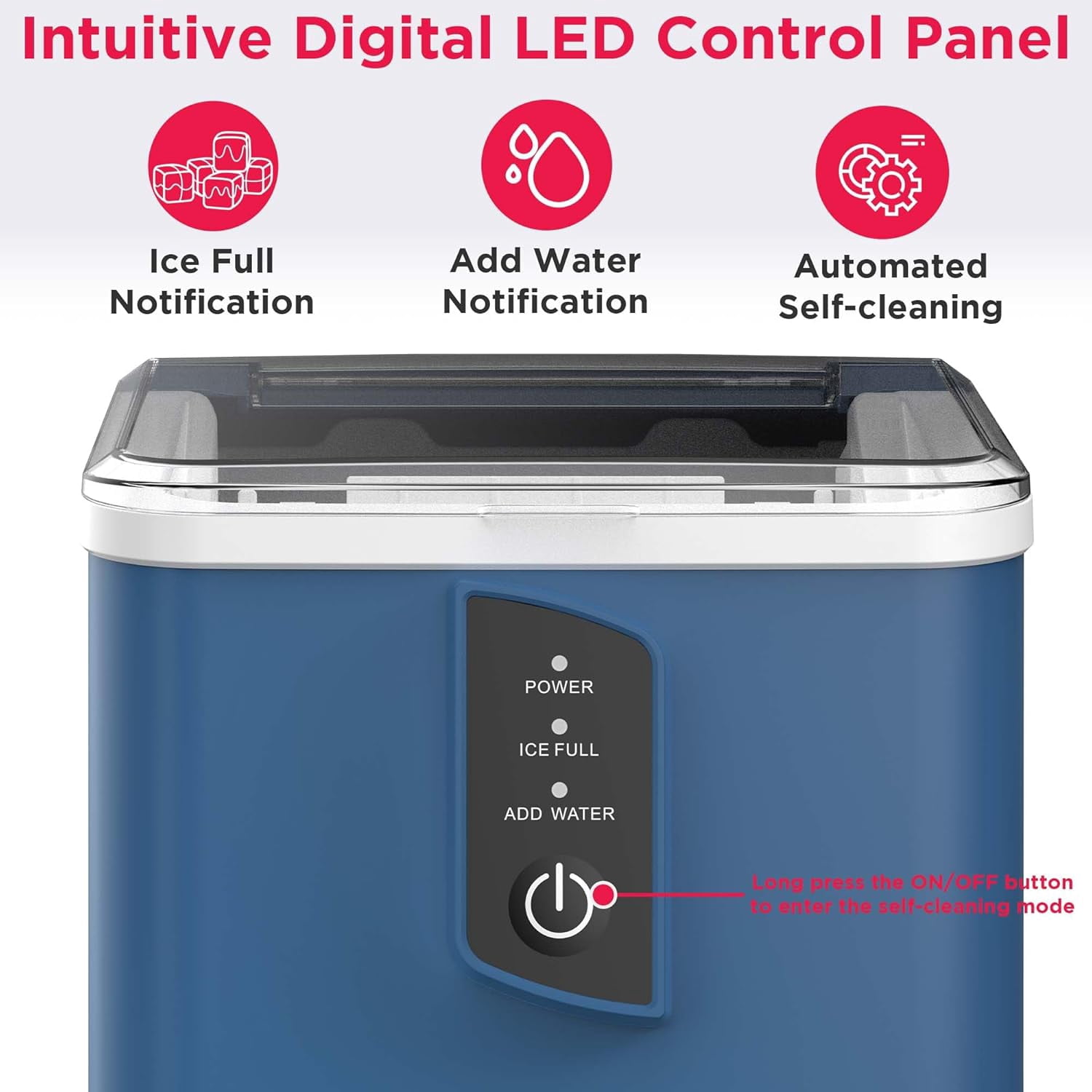 Compact Countertop Ice Maker, 26 lb per Day, Black