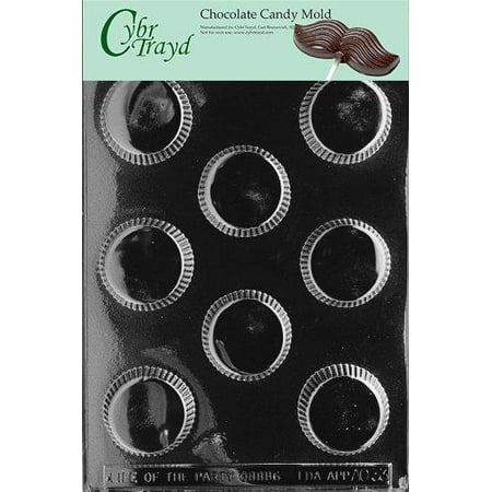 - cybrtrayd life of the party ao033 large peanut butter cup chocolate candy mold in sealed protective poly bag imprinted with copyrighted cybrtrayd molding instructions