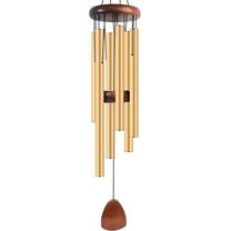 OFEFE Outdoor Wind Chime,6 Metal Tubes Windchime with Wind Catcher ,Large Aluminium Wind Chimes 27 Inches Suitable for Outdoor, Garden, Patio Decoration. Suitable as A Gift for Unisex(Gold)