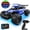 Blue, variant on WonderStone 1:16 RC Cars, Alloy Remote Control Truck with LED Headlight and 2 Rechargeable Batteries, High Speed Adjustable 2.4 GHz Monster Trucks for Boys Kids Adult Gifts 3-12, Black