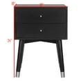 thumbnail image 5 of Safavieh Lyla 2-Drawer Mid-Century Retro Night Stand, Black/Silver, 5 of 7